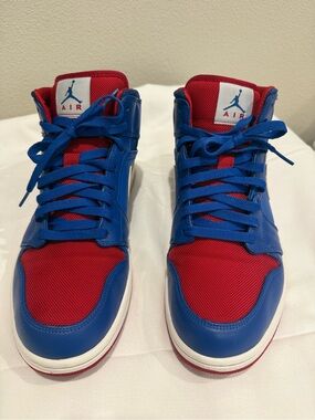 Jordan Mid-Top Sneakers in Red and Blue